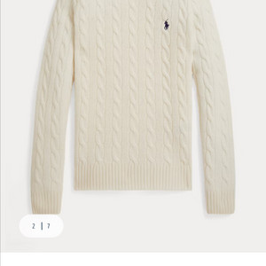 정품 새상품 폴로 랄프로렌 캐시미어 케이블니트 사이즈M