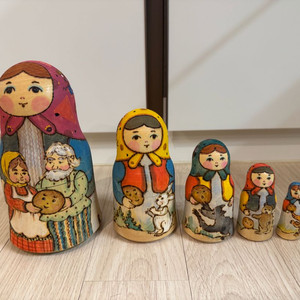 러시아 전통 마트료시카 인형 5단
