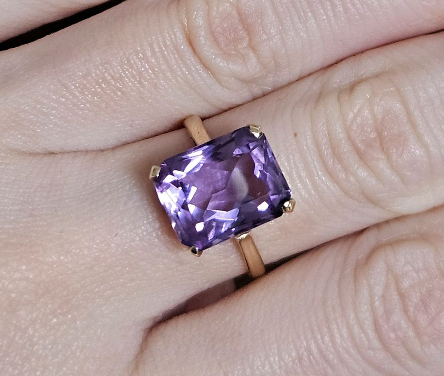 영국빈티지 1964년 런던제작 9k 자수정반지--4