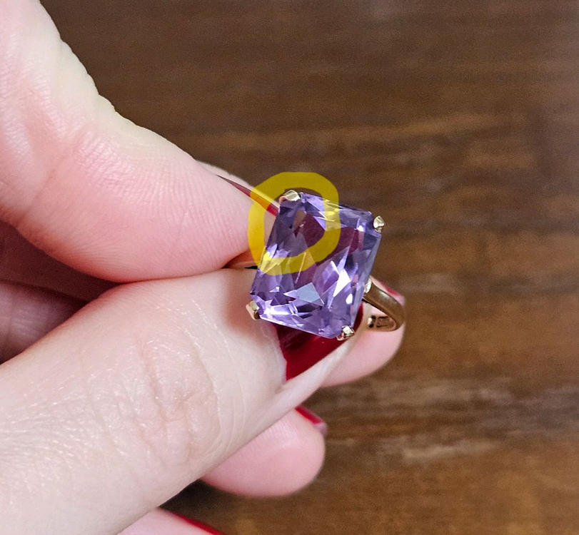 영국빈티지 1964년 런던제작 9k 자수정반지--8