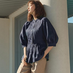 지스튜디오 린넨 핀턱 블라우스 55 g studio