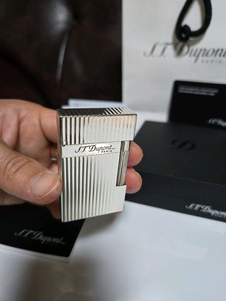 [풀세트] 듀퐁라이터 라인2 신형 ca16817 스트라이프 은장 쌍불 듀퐁라이타--2