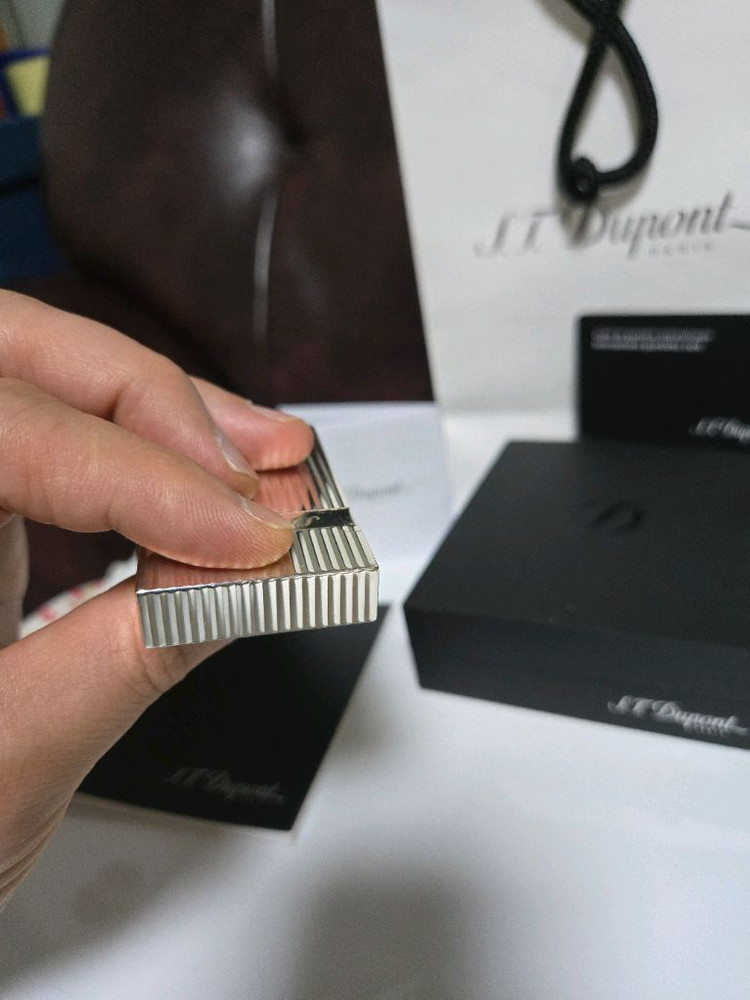 [풀세트] 듀퐁라이터 라인2 신형 ca16817 스트라이프 은장 쌍불 듀퐁라이타--6