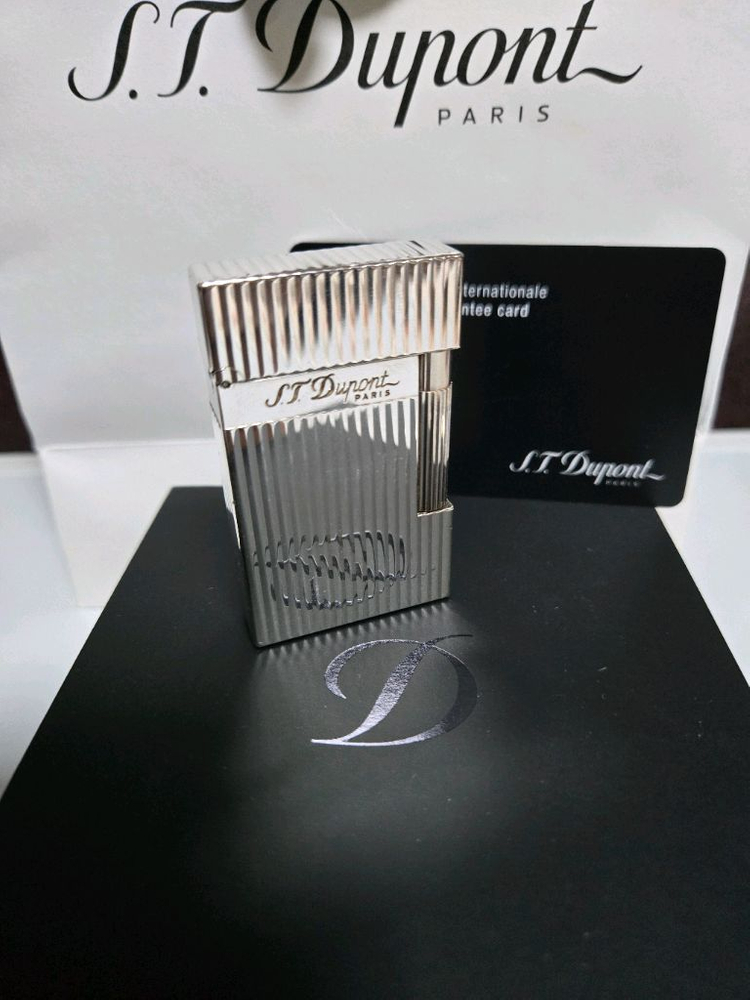 [풀세트] 듀퐁라이터 라인2 신형 ca16817 스트라이프 은장 쌍불 듀퐁라이타--8