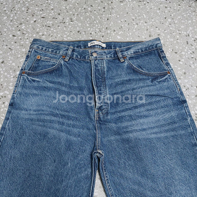 ZARA 자라 남성 배기핏 중청 데님 34 팝니다/ 청바지 워싱진--1