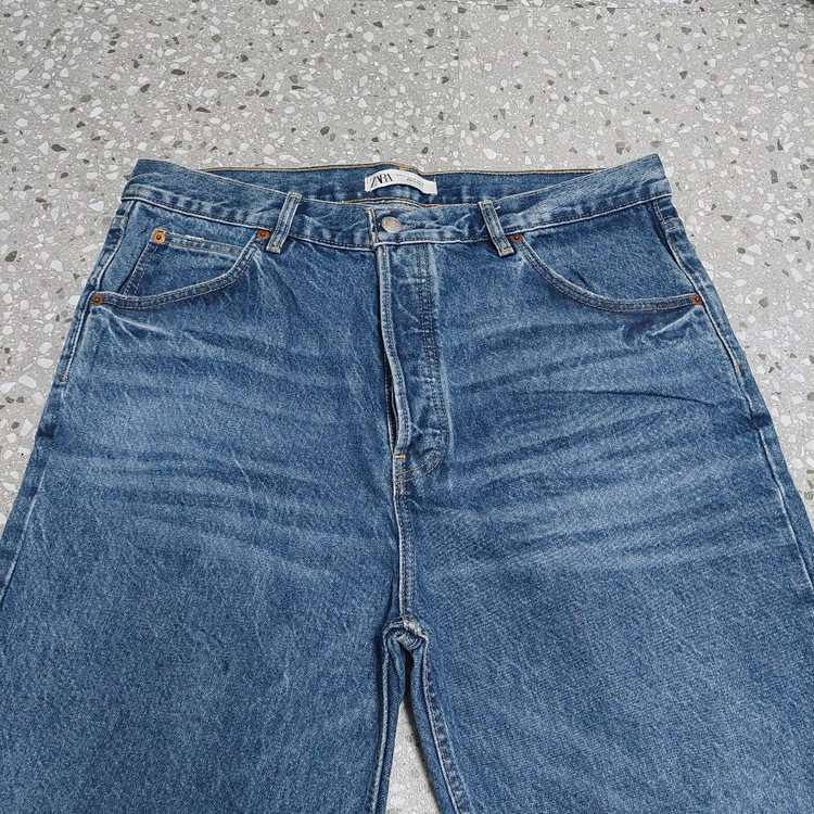 ZARA 자라 남성 배기핏 중청 데님 34 팝니다/ 청바지 워싱진 이미지