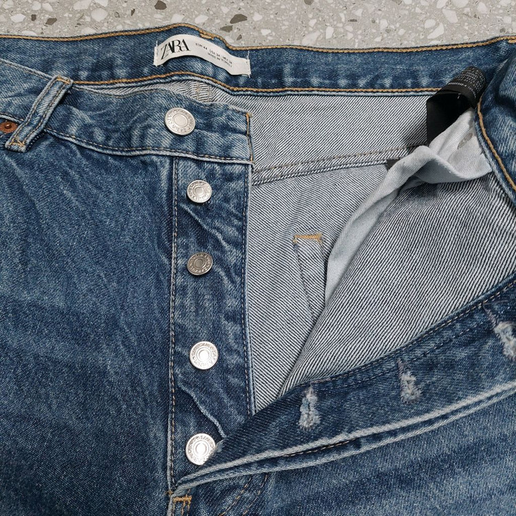ZARA 자라 남성 배기핏 중청 데님 34 팝니다/ 청바지 워싱진 이미지