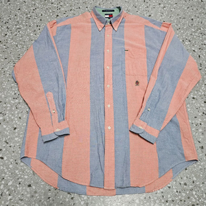90s 타미힐피거 스트라이프 옥스포드 셔츠 L 팝니다/ 빈티지 폴로 크레스트