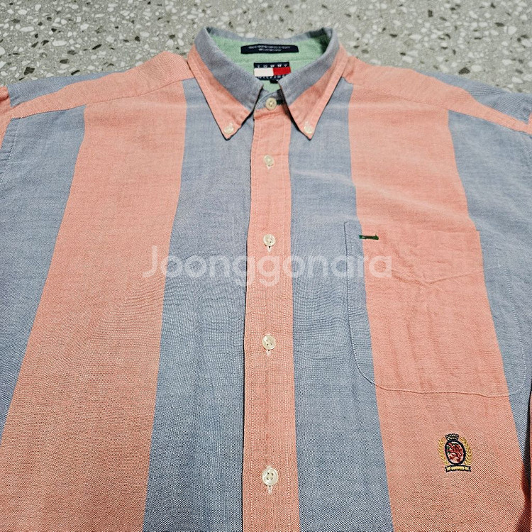 90s 타미힐피거 스트라이프 옥스포드 셔츠 L 팝니다/ 빈티지 폴로 크레스트--1