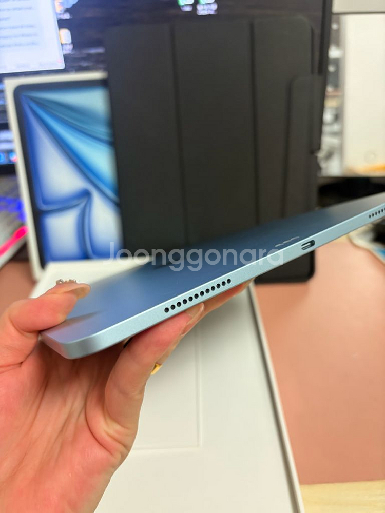 아이패드 에어 6세대 m2 13인치 256기가 블루 와이파이 풀박스 배터리100--2