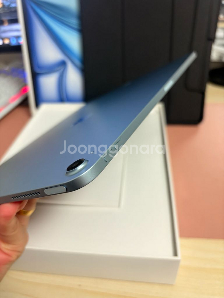 아이패드 에어 6세대 m2 13인치 256기가 블루 와이파이 풀박스 배터리100--5