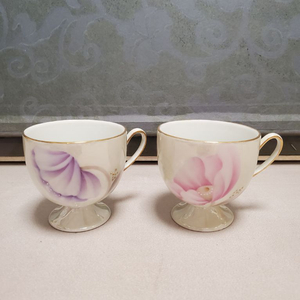 포슬린 아트 커피잔 4개 일괄