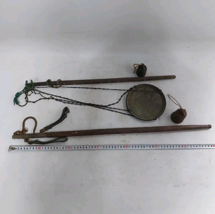 옛날 막대 추저울. 접시저울 .고추저울- 근대사. 민속품--1