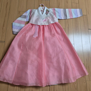 고급 여아 파스텔 핑크 한복 6호 &속치마 &복주머니(6~8세)