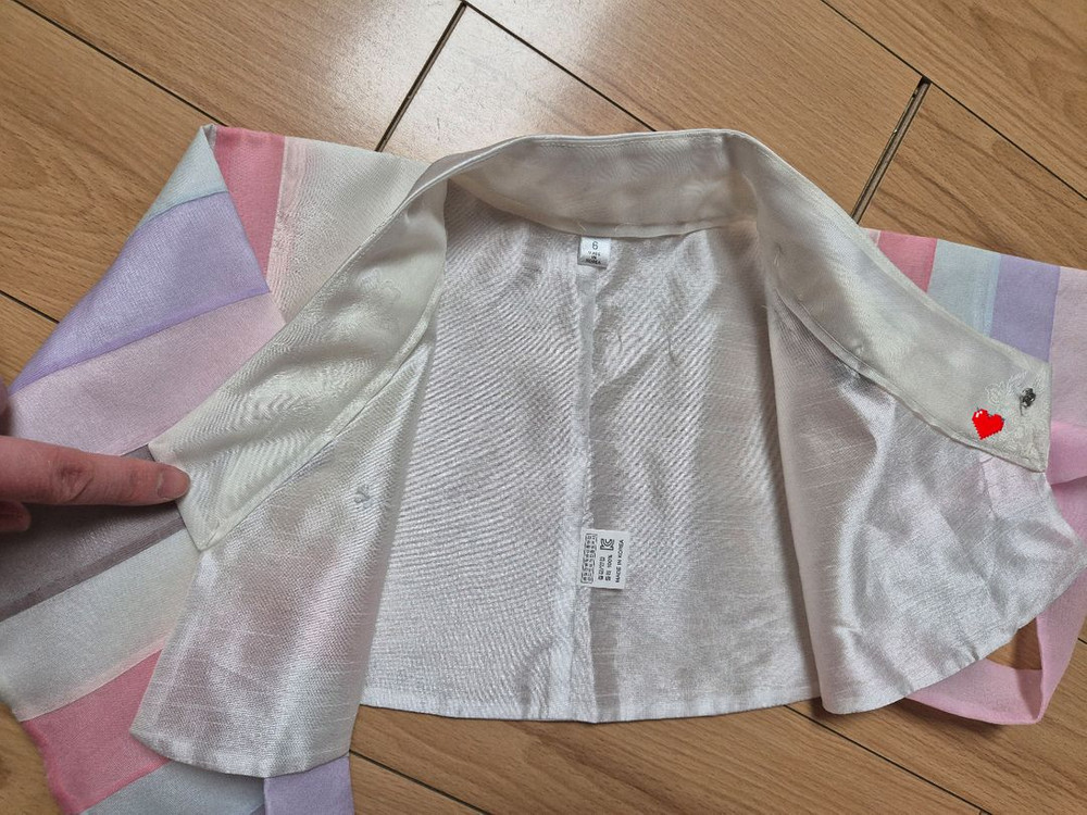 고급 여아 파스텔 핑크 한복 6호 &속치마 &복주머니(6~8세) 이미지