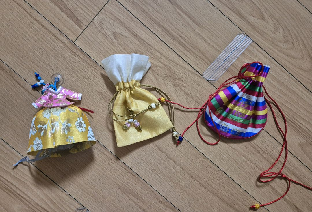 고급 여아 파스텔 핑크 한복 6호 &속치마 &복주머니(6~8세) 이미지