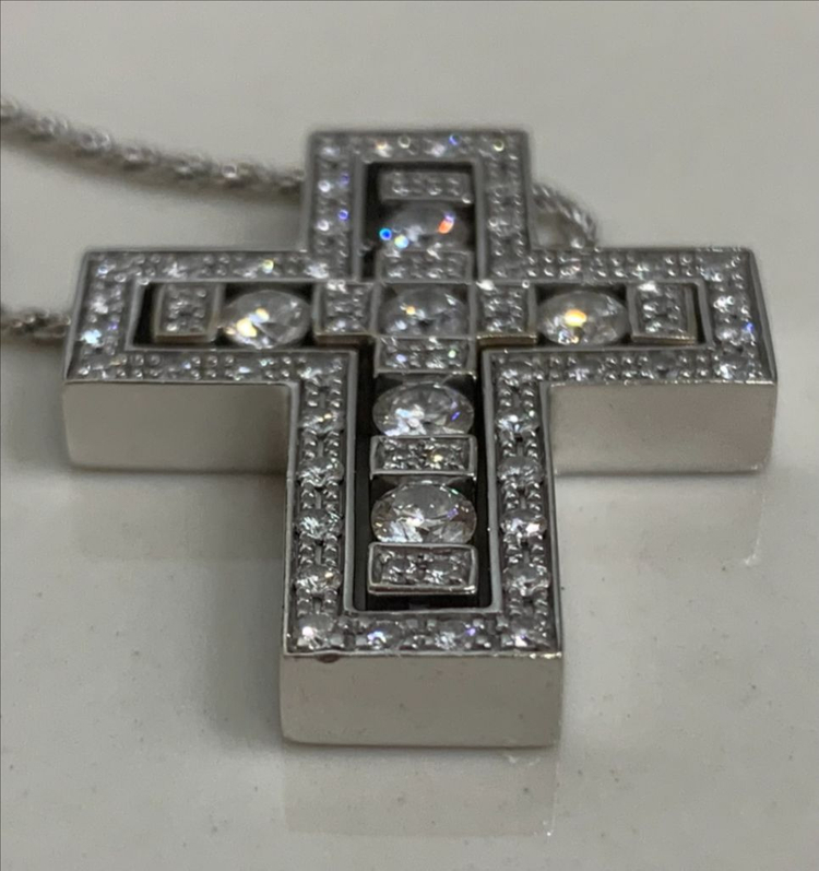 (24년식) [L] 다미아니 벨에포크 화이트골드 목걸이 라지사이즈 펜던트 이미지