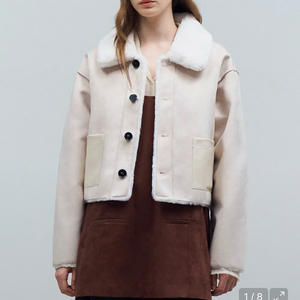 도프셉 리버시블 아이보리 무스탕