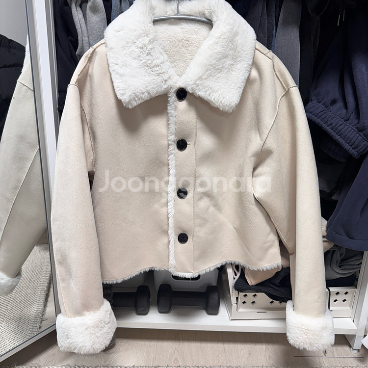 도프셉 리버시블 아이보리 무스탕--4