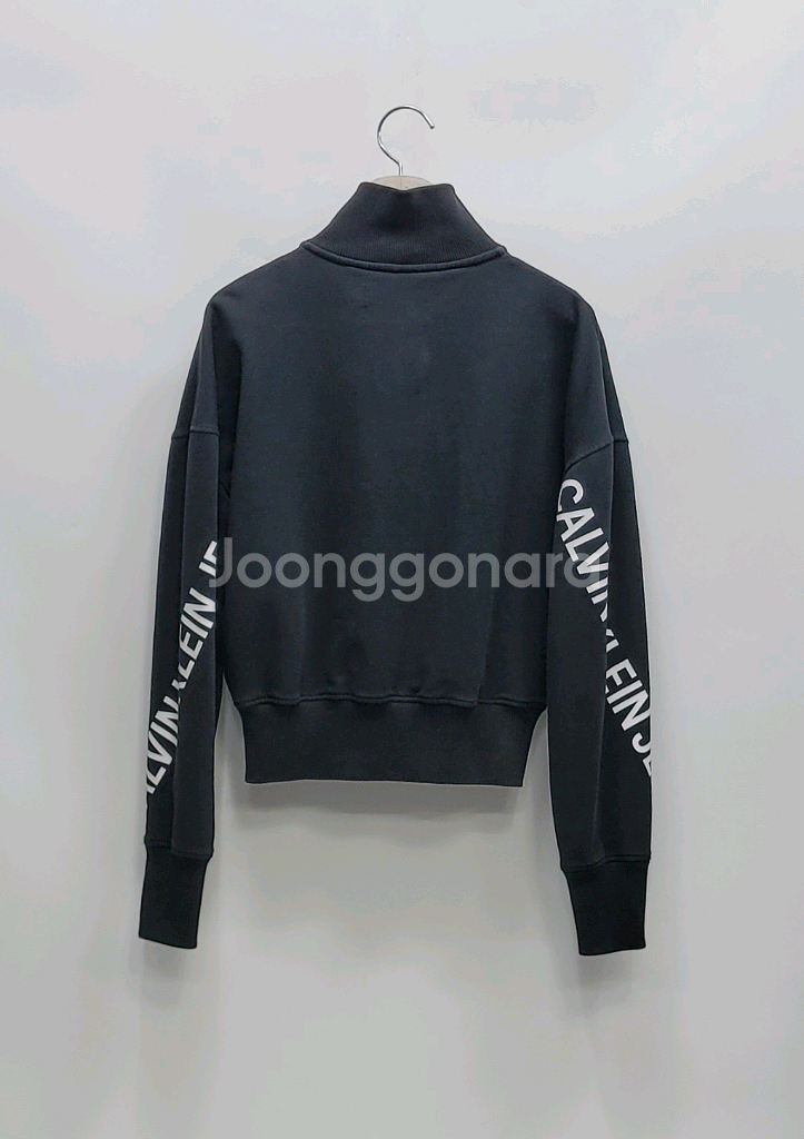 캘빈클라인 22FW 세미 크롭 하프 집업 맨투맨 / 여 XS 블랙--11