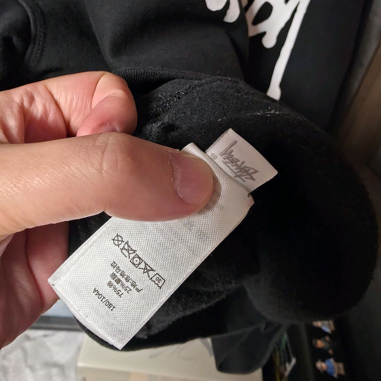 스투시 베이직 스투시 후드 블랙 XL--5