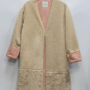 ZARA 자라 베이직 에크루 테티 셰르파 코트 / 여 S 베이지/핑크