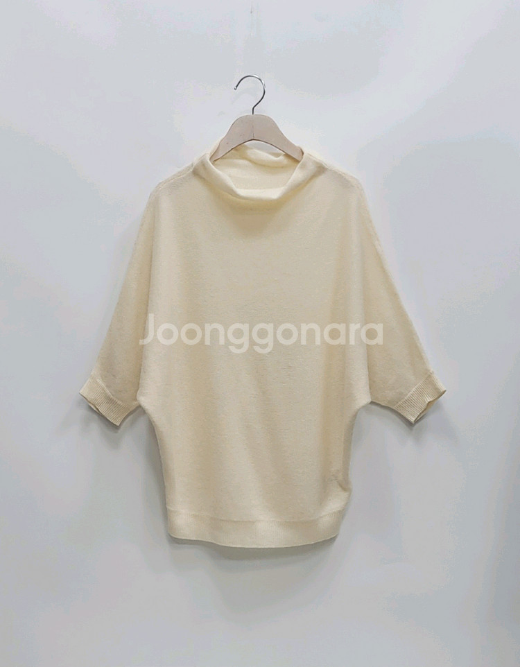 캐시미어 100% 무지 가오리 오버핏 니트 / 여 FREE 아이보리--9