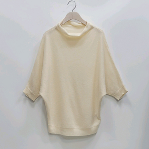 캐시미어 100% 무지 가오리 오버핏 니트 / 여 FREE 아이보리