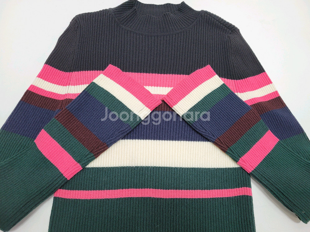 SJYP 에스제이와이피 멀티 스트라이프 울 니트 / 여 S 멀티컬러z2b6--2