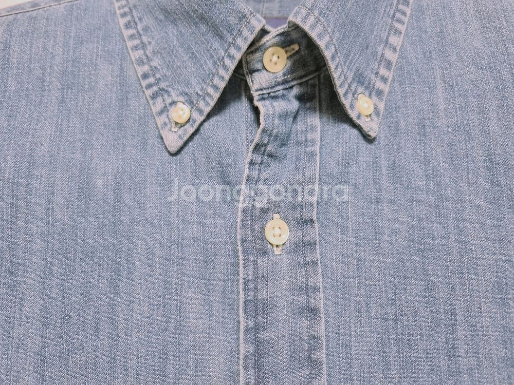 남성 폴로 멀티포니 긴팔 데님 청 셔츠 남방--3