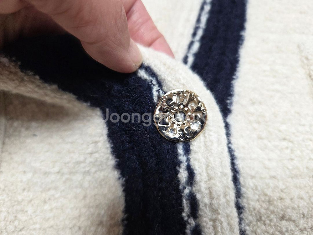 SJSJ 캐시미어 블렌드 컬러 라인 니트자켓 프리사이즈--7