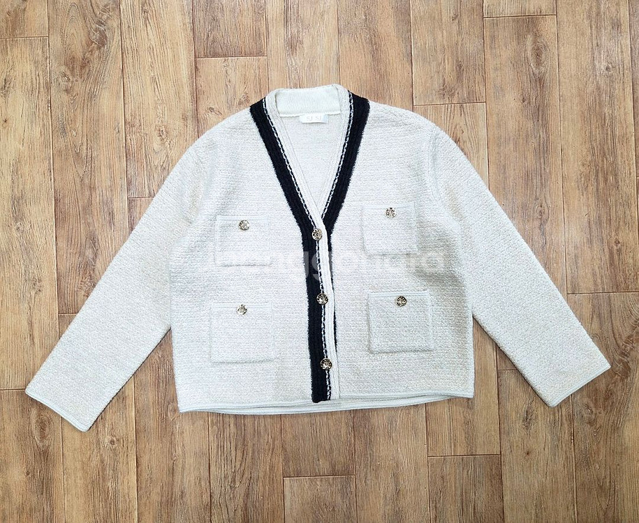 SJSJ 캐시미어 블렌드 컬러 라인 니트자켓 프리사이즈--5