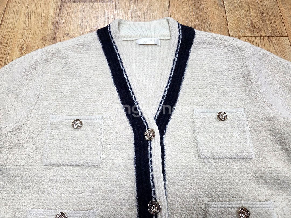 SJSJ 캐시미어 블렌드 컬러 라인 니트자켓 프리사이즈--6