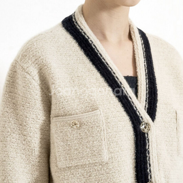 SJSJ 캐시미어 블렌드 컬러 라인 니트자켓 프리사이즈--1