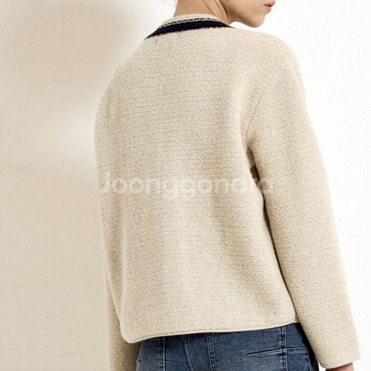 SJSJ 캐시미어 블렌드 컬러 라인 니트자켓 프리사이즈--3