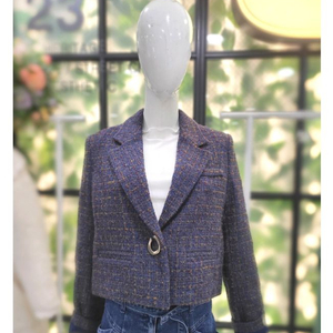 듀엘 이태리네프소재 트위드 자켓 블루색상