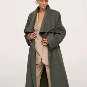 mango 핸드메이드 숄카라 롱코트