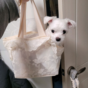 레이스 강아지 토트백 3키로미만
