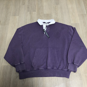 (L) 새상품 파르티멘토 2year 워시 럭비 스웨트 셔츠 퍼플