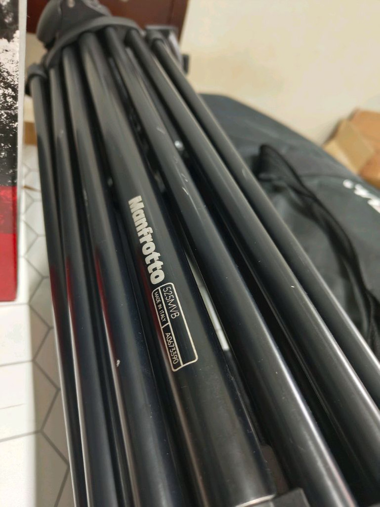 맨프로토 MANFROTTO MVH500AH + 525MVB 유압식 헤드 영상삼각대--2