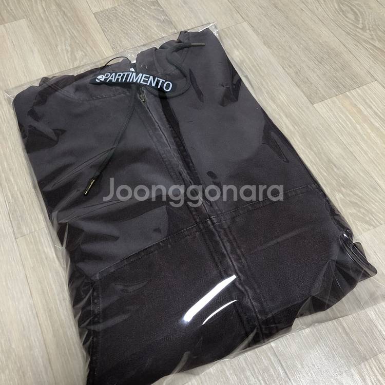 (L) 새상품 파르티멘토 VTG 워시드 워크 후드 집업 브라운--9