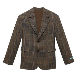 인스턴트펑크 브라운 체크 셋업 자켓 원피스