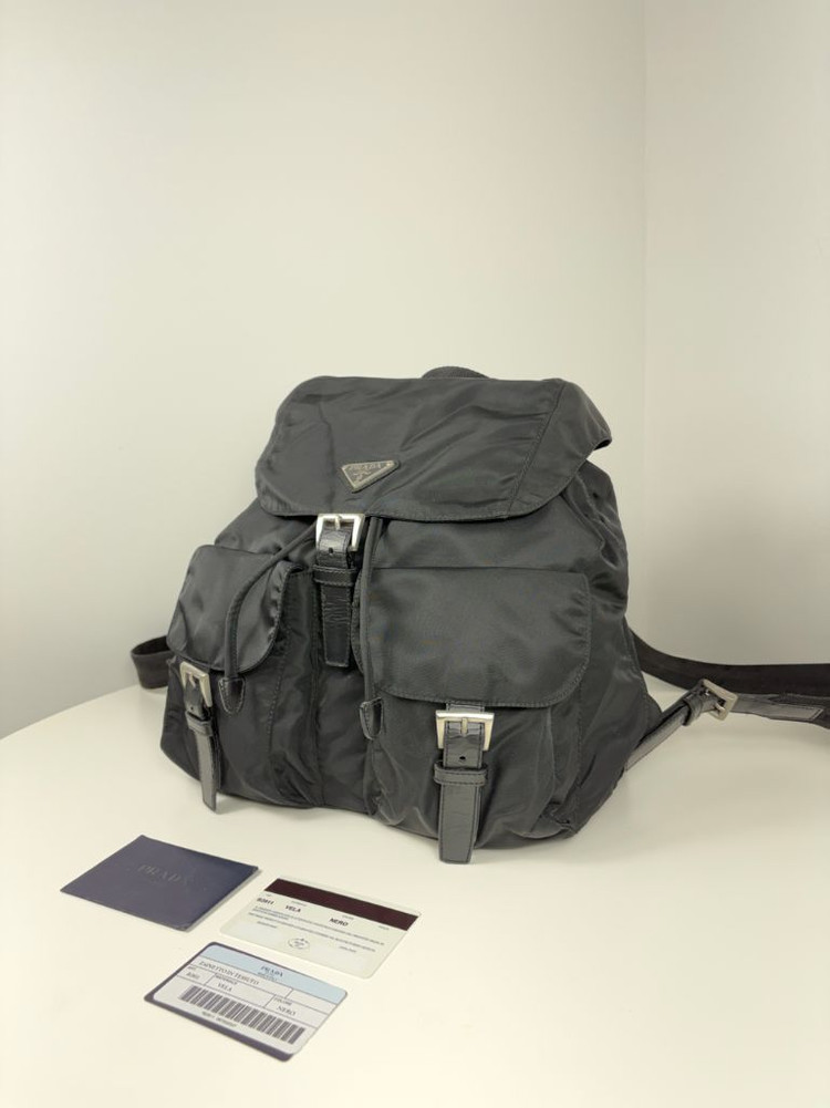 프라다 나일론 투포켓 미듐 백팩--1