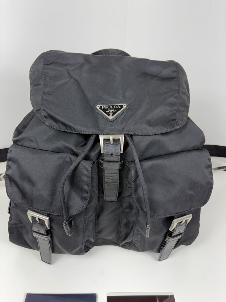 프라다 나일론 투포켓 미듐 백팩--2