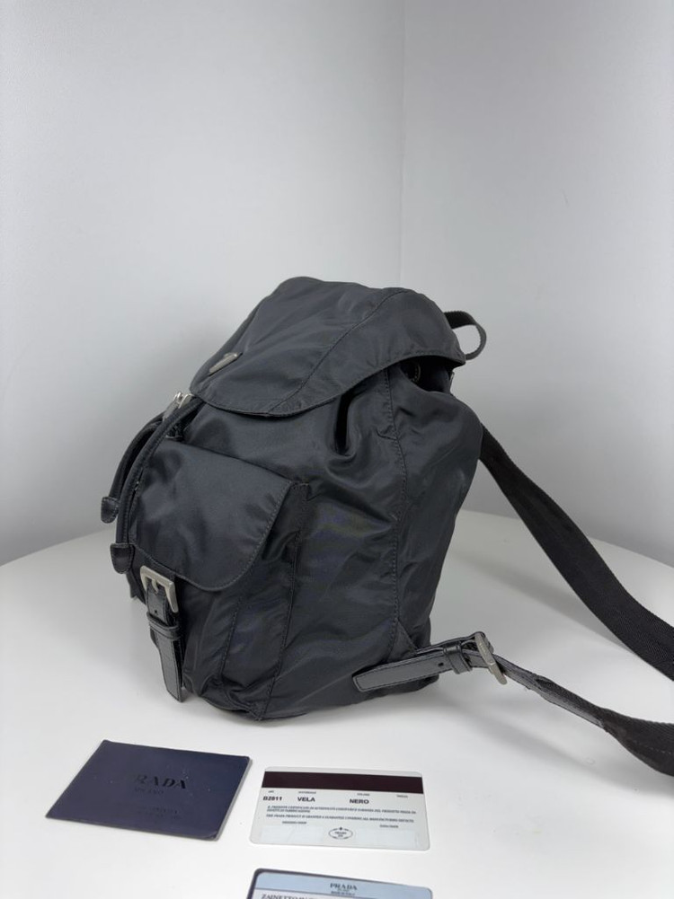 프라다 나일론 투포켓 미듐 백팩--3