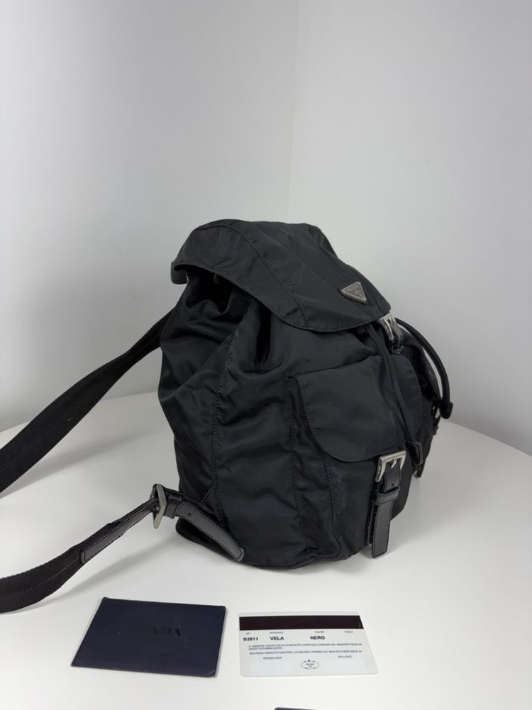 프라다 나일론 투포켓 미듐 백팩--4