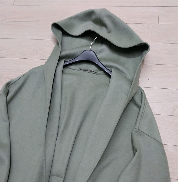 [새상품]청담동 보세샵 구매 캐시미어 100% 후드 롱코트 이미지