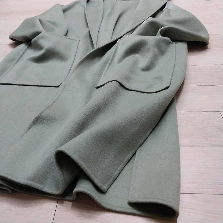 [새상품]청담동 보세샵 구매 캐시미어 100% 후드 롱코트 이미지