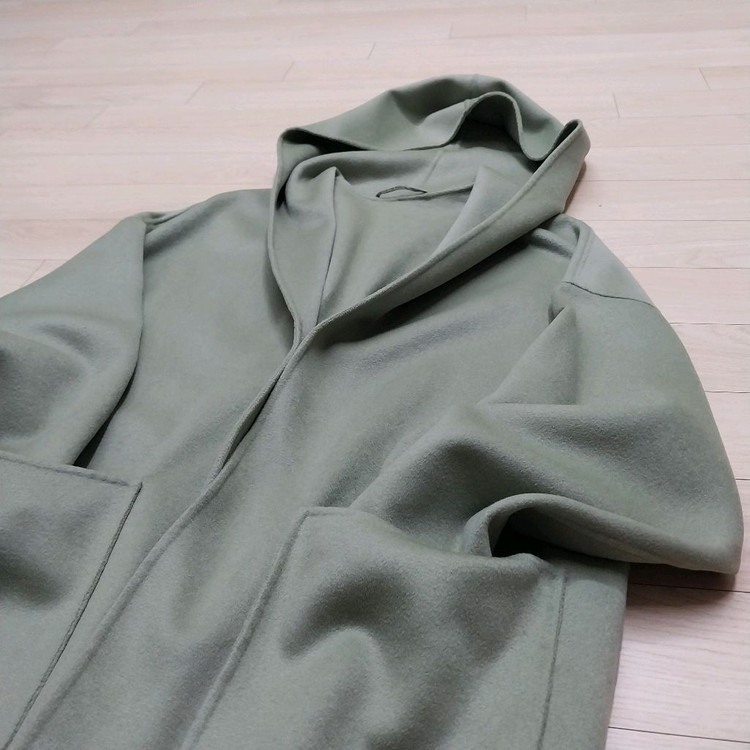 [새상품]청담동 보세샵 구매 캐시미어 100% 후드 롱코트 이미지