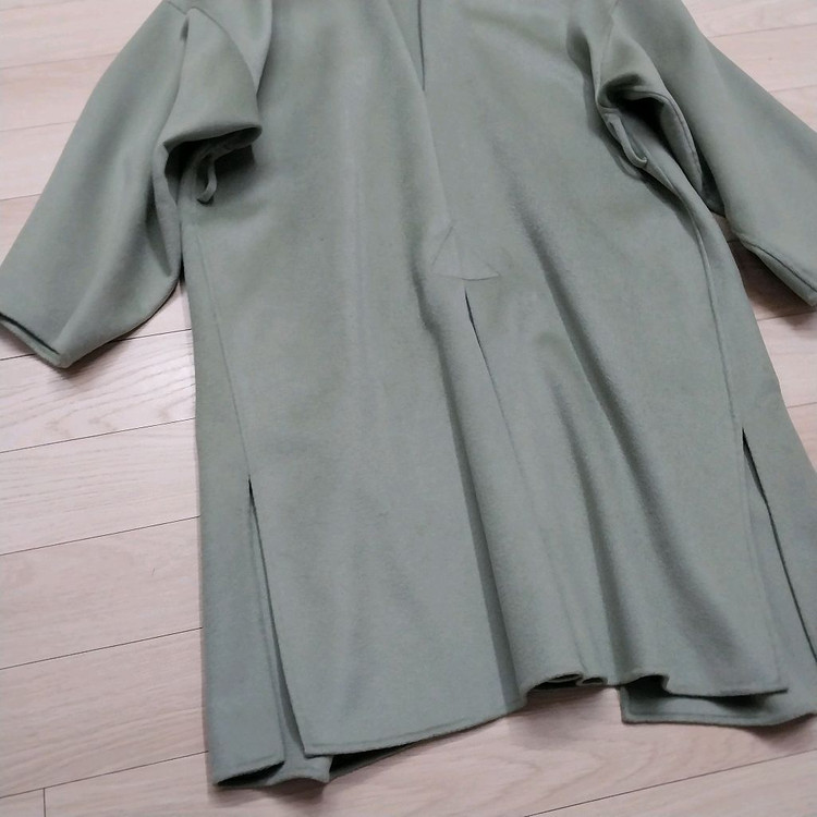 [새상품]청담동 보세샵 구매 캐시미어 100% 후드 롱코트 이미지